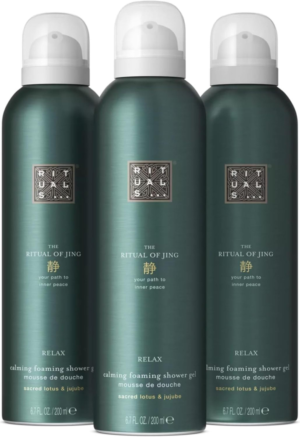 RITUALS Shower Foam The Ritual of Hammam - Value Pack - Shower Gel with Eucalyptus and Argan Oil - Refreshing Foaming Shower Gel - Economy Pack, 3 x 200ml