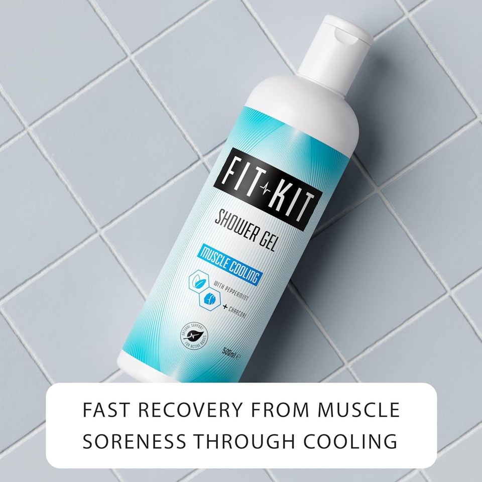 Fit Kit Power Shower Gel Gift Set for Men | Bath & Body Care Box for Father & Dad | Mens & Womens Muscle Recovery Wash & Hair Growth Shampoo | Toiletries Gifts for Him, Her, Grandad or Stepdad