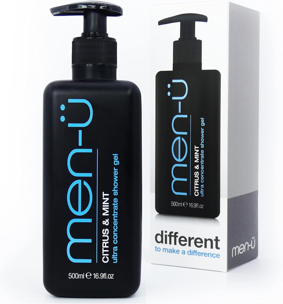 men-ü mens shower gel CITRUS & MINT 500ml tank LASTS UP TO 6 MONTHS. Shower gel men w/ ultra-concentrated formula, longer lasting & high performance. Vegan & eco-friendly mens body wash 500ml