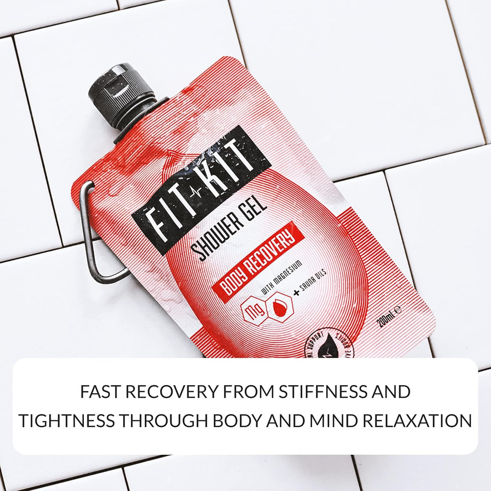 Fit Kit Muscle Recovery Gift Set for Men | Bath & Body Care Box for Father & Dad | Mens & Womens Shower Gels, Face Moisturiser & Hair Growth Shampoo | Toiletries Gifts for Him, Her, Grandad or Stepdad