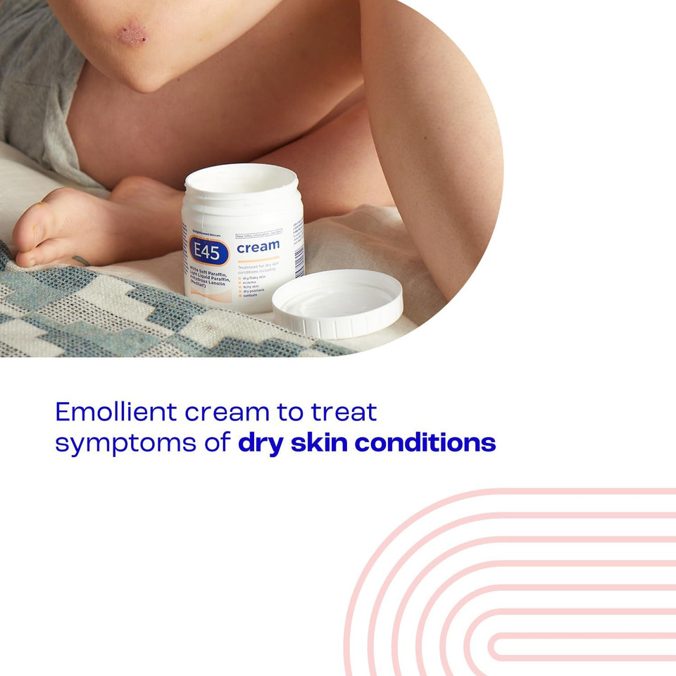 E45 Cream 125 g  Moisturiser for Dry Skin and Sensitive Skin - Emollient Body Cream to Soothe Dry and Irritated Skin - Itchy Skin, Eczema Cream - Perfume-Free Face Cream and Non-Greasy Hand Cream E45 Cream 125 g  Moisturiser for Dry Skin and Sensitive Skin - Emollient Body Cream to Soothe Dry and Irritated Skin - Itchy Skin, Eczema Cream - Perfume-Free Face Cream and Non-Greasy Hand Cream