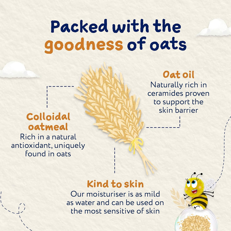 Childs Farm OatDerma Body Moisturiser, Fragrance Free, Soothing Hydration, Sensitive Skin, Emollient, Baby, Kids, 200ml