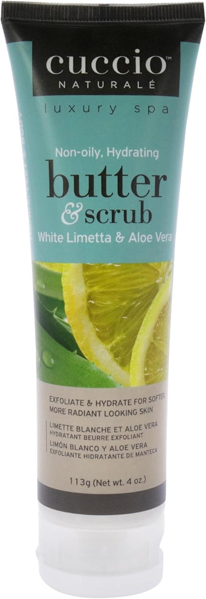 Cuccio White Limetta & Aloe Vera Butter Scrub Tube 4oz
