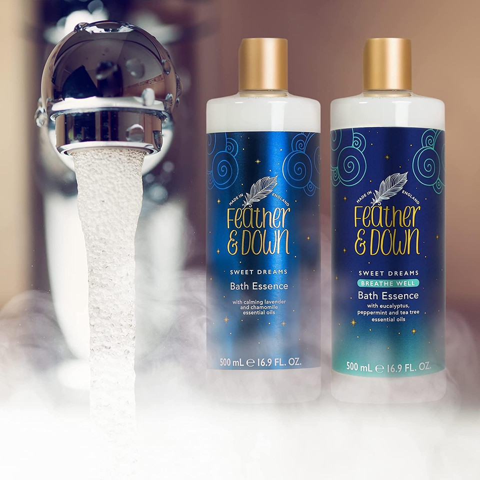 Feather & Down Sweet Dream Bath Essence (500ml)  with Calming Lavender & Chamomile Essential Oils. Helps to Prepare You for a Restful Nights Sleep. Cruelty Free. Vegan Friendly