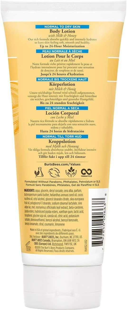 Burt's Bees Burt's Bees Natural Moisturising Milk and Honey Body Lotion, 170 g, 00663-13