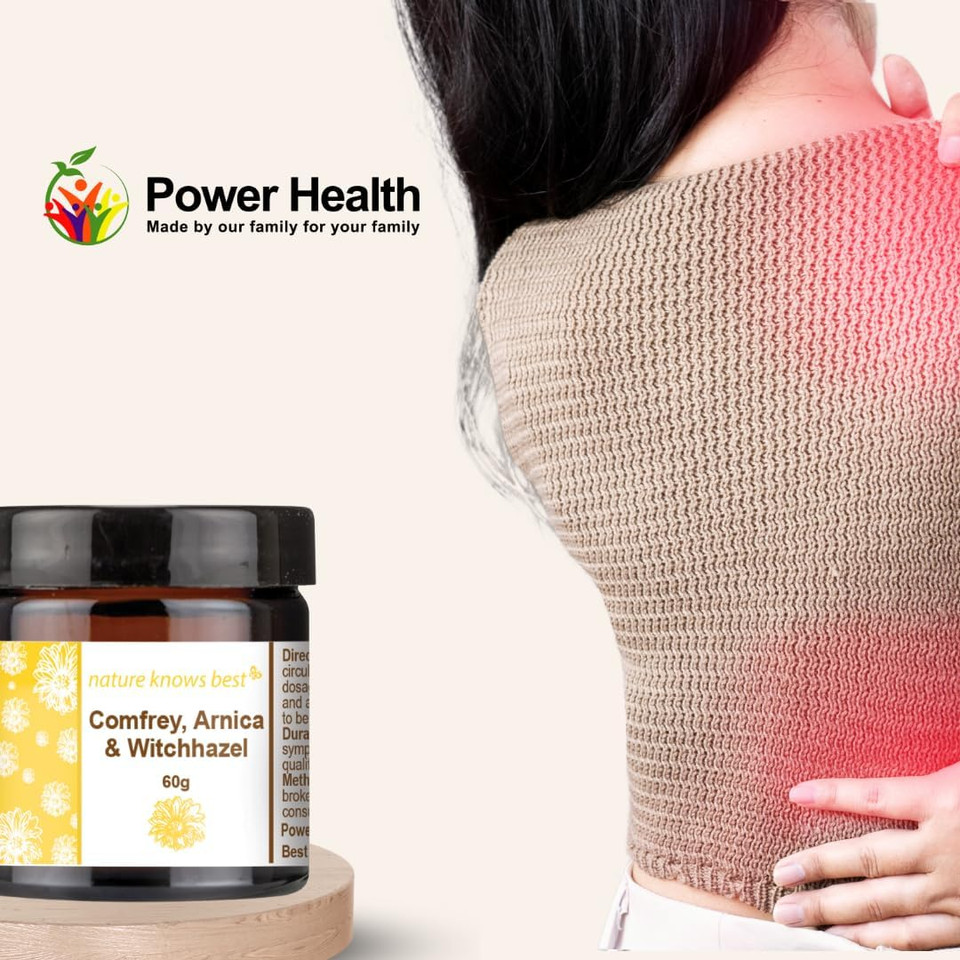 Nature Knows Best - Comfrey, Arnica, Witch Hazel and Vitamin E Balm | 60g of Premium Muscle Balm with Comfrey, Arnica, Witch Hazel and Vitamin E