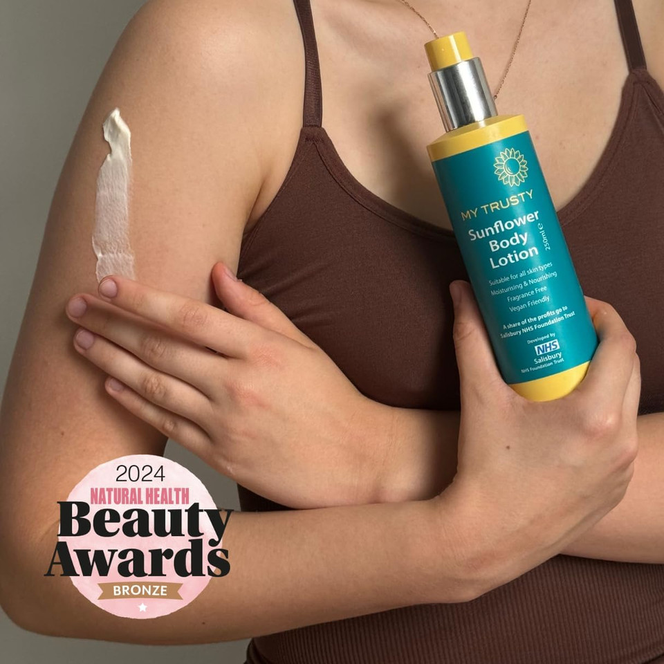 My Trusty Sunflower Body Lotion, Suitable for Dry Skin and Skin Prone to Eczema, Vegan Friendly with Natural Ingredients, Fragrance Free, 250ml
