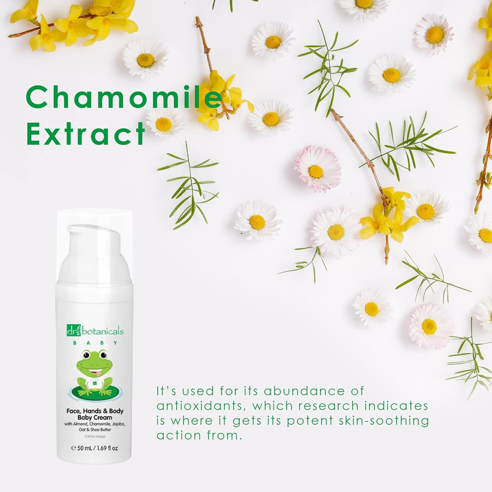 Dr Botanicals Face, Hands & Body Baby Cream | With Almond, Chamomile, Jojoba, Oat & Shea Butter | Dermatologically tested, 99.67% Natural, 100% Vegan | 50ml Dr Botanicals Face, Hands & Body Baby Cream | With Almond, Chamomile, Jojoba, Oat & Shea Butter | Dermatologically tested, 99.67% Natural, 100% Vegan | 50ml