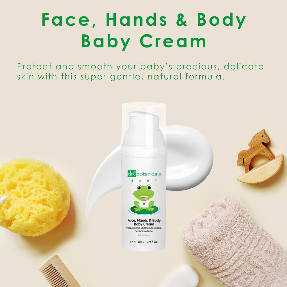 Dr Botanicals Face, Hands & Body Baby Cream | With Almond, Chamomile, Jojoba, Oat & Shea Butter | Dermatologically tested, 99.67% Natural, 100% Vegan | 50ml Dr Botanicals Face, Hands & Body Baby Cream | With Almond, Chamomile, Jojoba, Oat & Shea Butter | Dermatologically tested, 99.67% Natural, 100% Vegan | 50ml