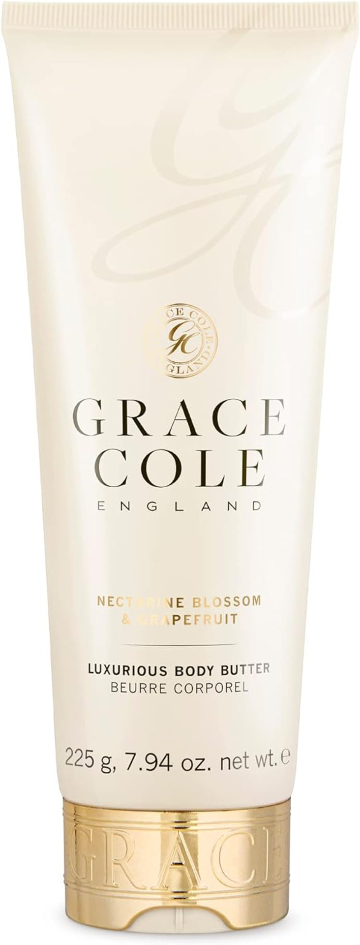 Grace Cole Wild Fig & Pink Cedar Scented Shea Body Butter 225ml. Refreshing and Moisturising - Essential Oils - Vegan and Cruelty Free, No SLS or Parabens - Made In England