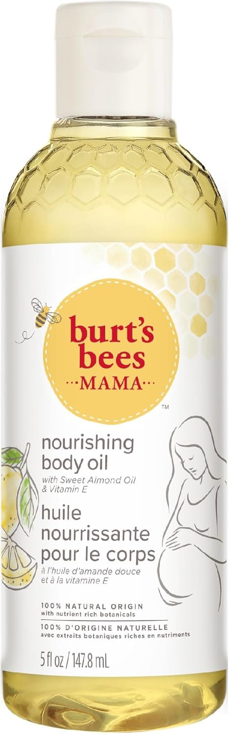 Burt's Bees Body Oil for Pregrancy Stretch Marks, with Vitamin E, Sweet Almond Oil & Lemon Oil, 147.8ml