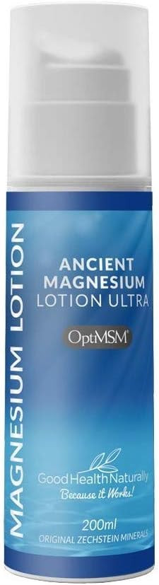 Ancient Magnesium Lotion Ultra - Moisturizer, Muscle Pain Relief | with MSM - 200 mL - Good Health Naturally