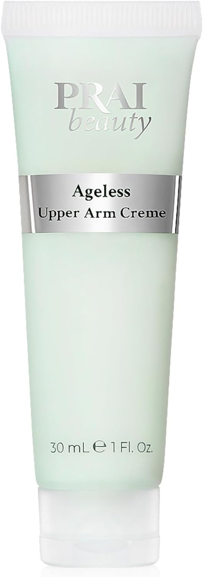PRAI Ageless Upper Arm Creme 30ml - Advanced Firming & Anti-Ageing Body Cream - Travel Size Moisturising & Tightening Lotion - With Caffeine & Triglycerides - Tones Loose, Saggy Skin - Mint Scent