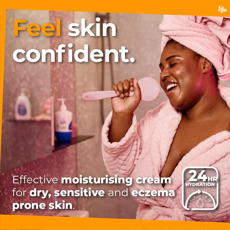 QV Cream with 10% Glycerin (500g) Rich Protective Moisturiser for Sensitive, Dry Skin, Fragrance Free, Noncomedogenic Body Cream, Hydrating Skin Care for Eczema, Psoriasis, Dermatitis, Pump Bottle