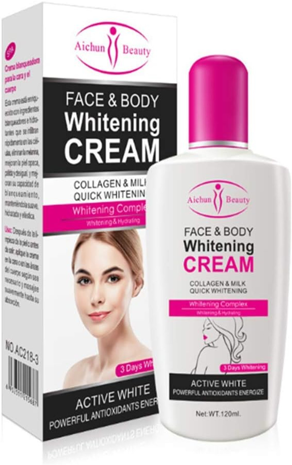 120ml Body Cream, Collagen Milk Face Body Cream Skin whitening Moisturizing Body Lotion Skin Lightening Cream Body Care