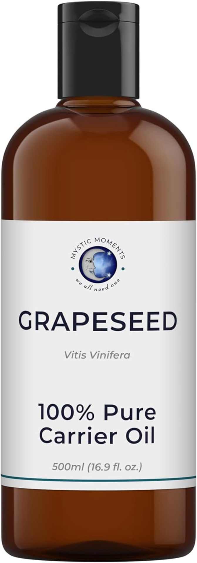 Mystic Moments | Grapeseed Carrier Oil 1 Litre - Pure & Natural Oil Perfect For Hair, Face, Nails, Aromatherapy, Massage and Oil Dilution Vegan GMO Free