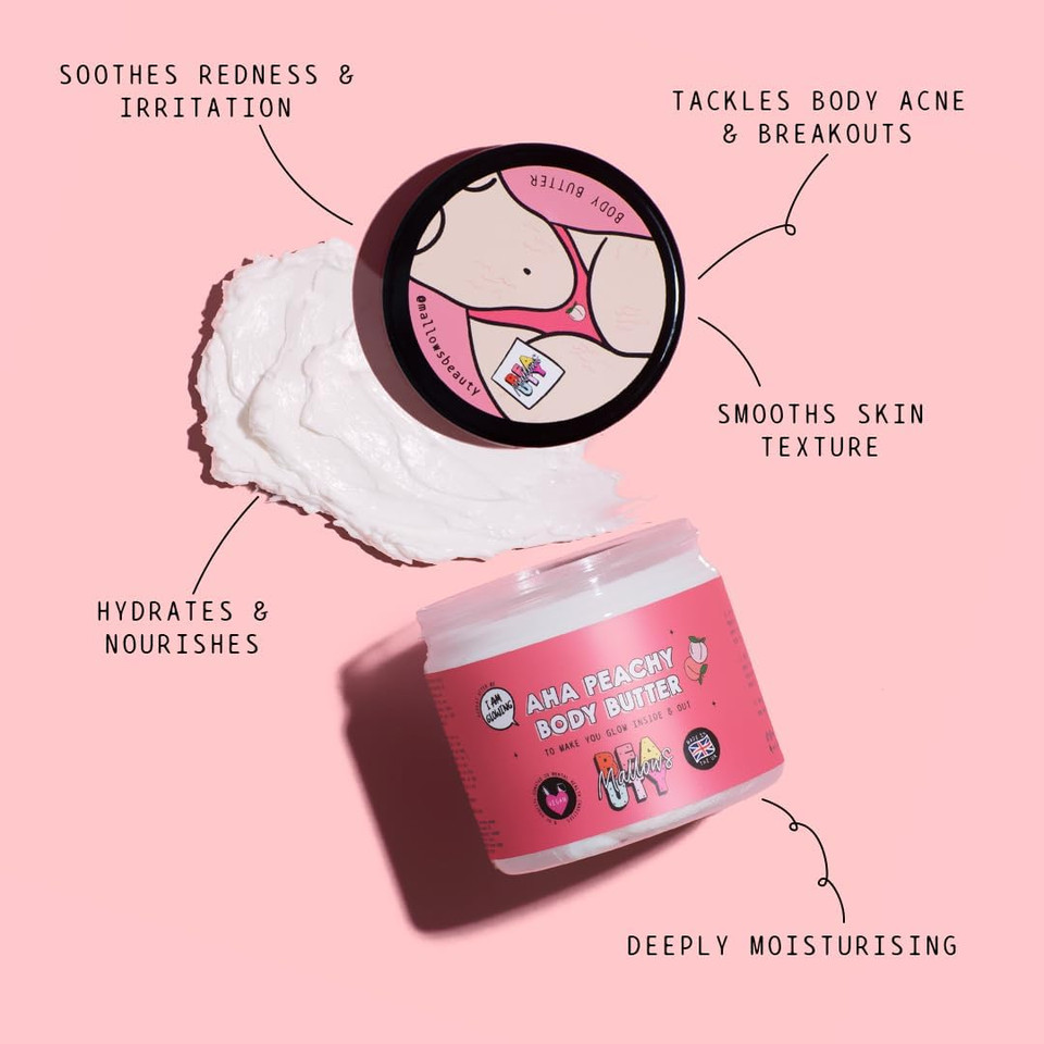 Mallows Beauty Shave Butter Birthday Cake Scent Shaving Butter for Smooth Skin Reduces Razor Rash and Ingrown Hairs Doubles as Body Scrub Exfoliator