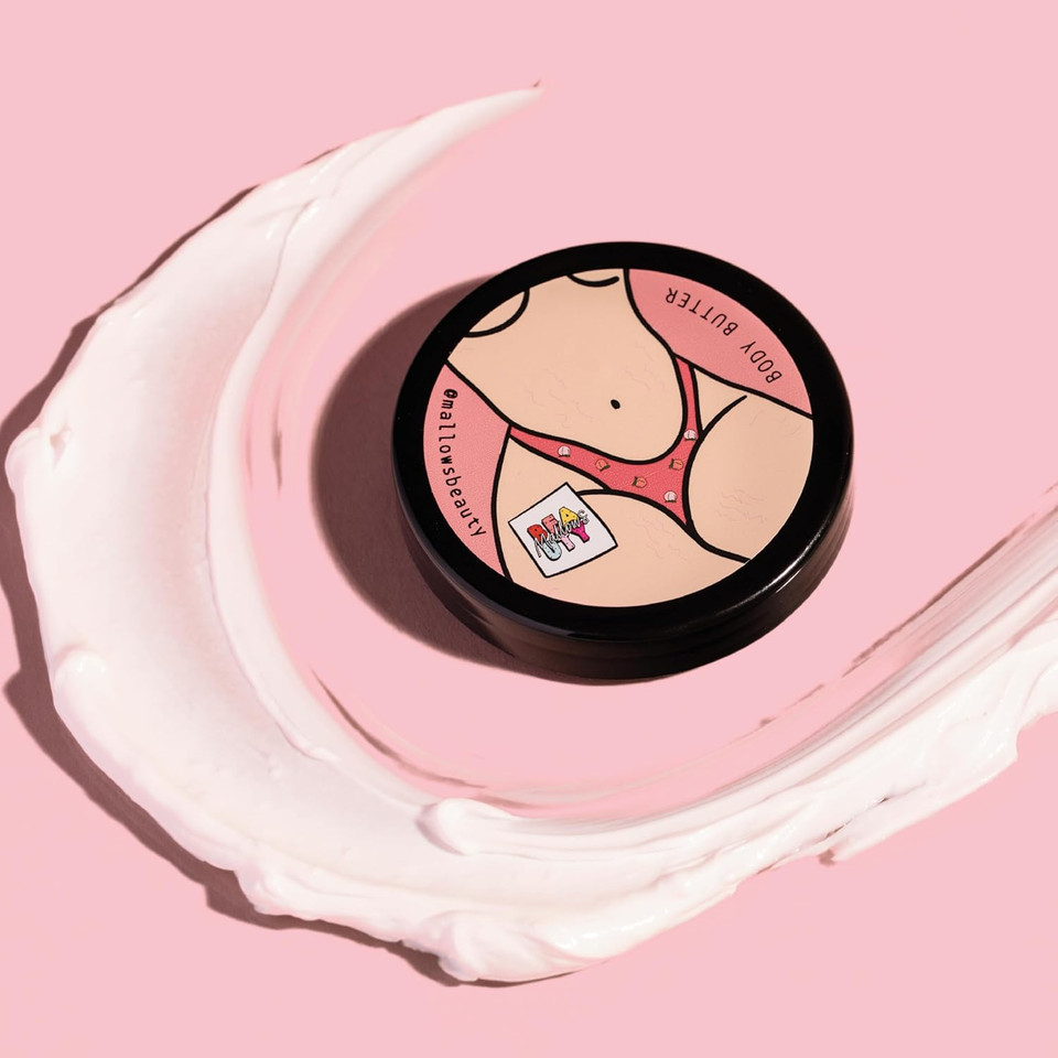 Mallows Beauty Body Butter Shea Nourishing Cocoa & Vanilla Butter I'm a Mallows Girl for Silky Smooth Skin Hydrates and Soothes Razor Burn and Dryness