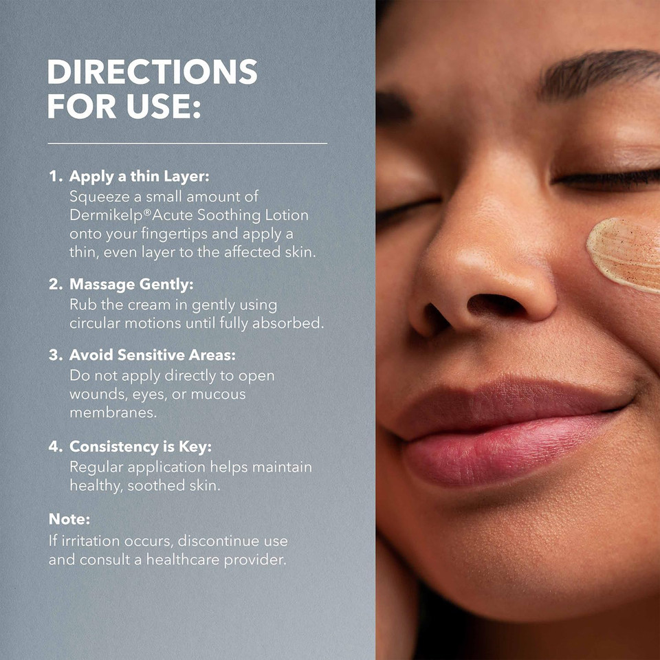 Dermikelp® Acute Soothing Lotion  Fast-Acting Care for Sensitive, Dry Skin  Improves the Appearance of Redness  Dermatologist-Tested with Natural Active Ingredient