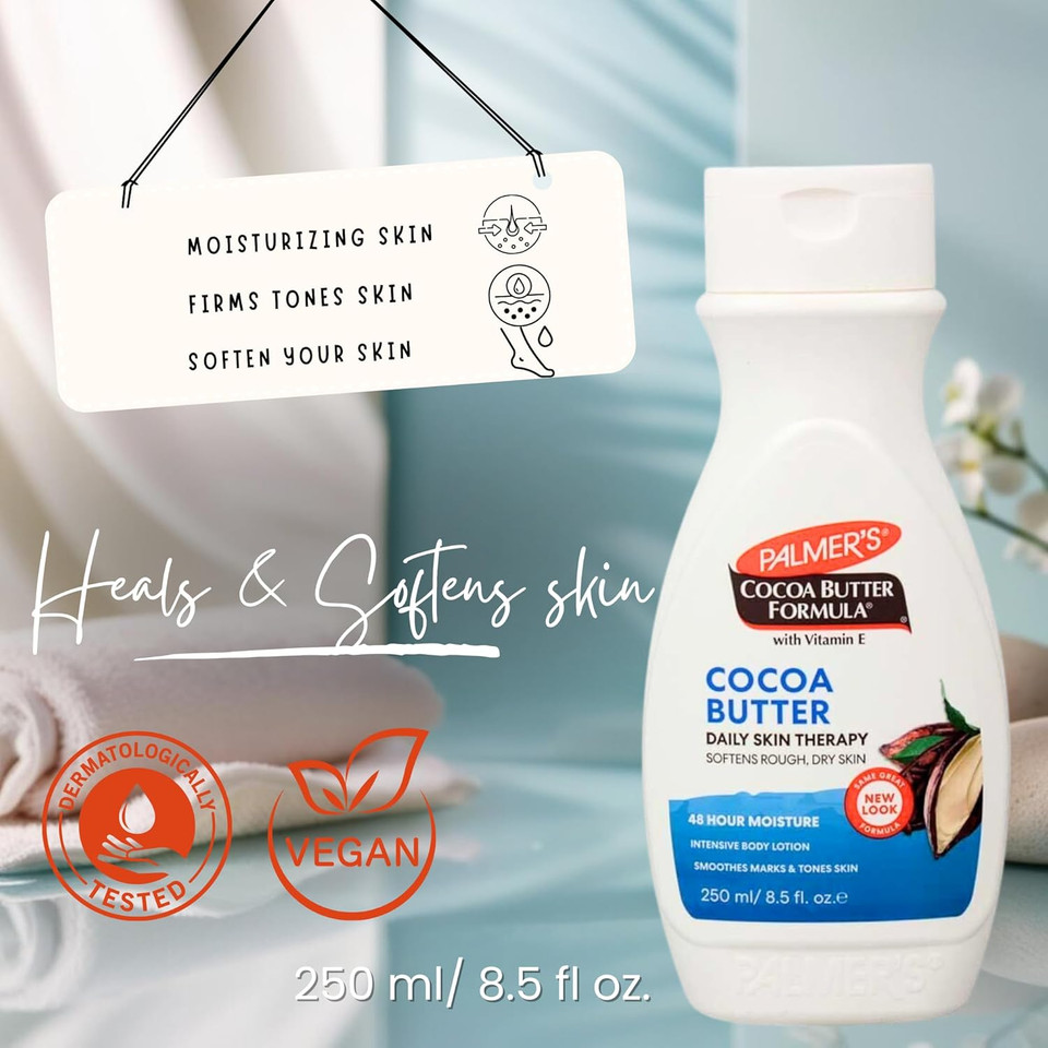 Palmers Cocoa Butter Formula Body Lotion & Moisturizing Oil Bundle, 2 x 250ml | Deep Hydration & Nourishment | For Dry, Rough, Sensitive Skin | Non-Greasy, Fast Absorbing