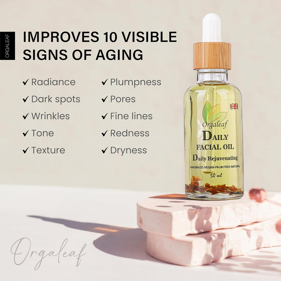 Orgaleaf Daily Facial Oil, Daily Rejuvenating, Hand Made, 50 ml