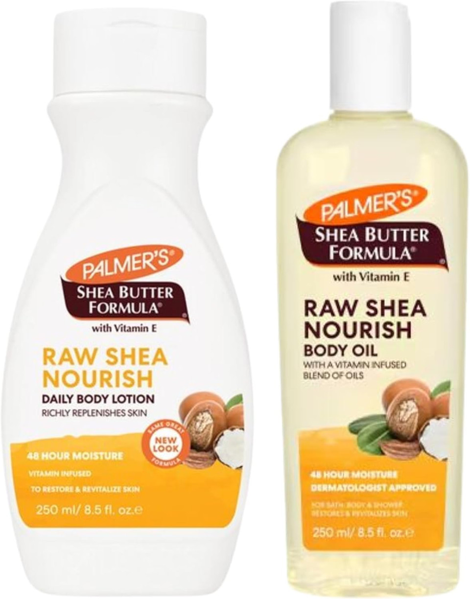Palmer's Shea Butter Formula Bundle | Nourishing Body Lotion 250ml & Body Oil 250ml | Hydrating & Smooth Skin Care | Enriched with Shea Butter Organic for Dry & Sensitive Skin