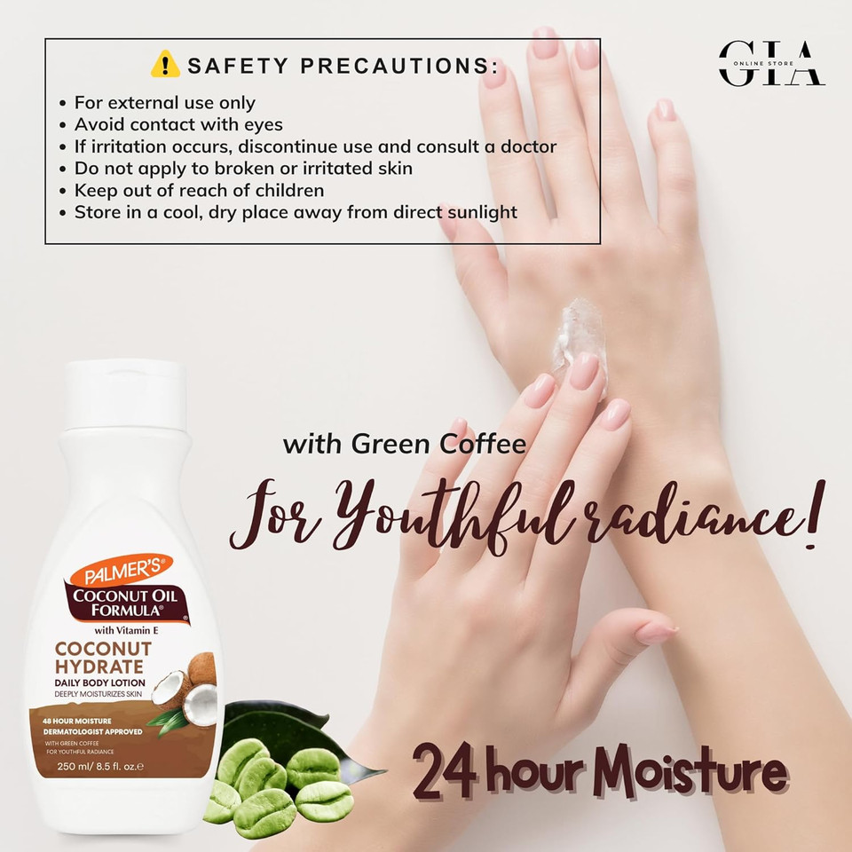 Palmer's Coconut Oil Bundle - Body Lotion 250ml & Body Oil 150ml - Hydrating Coconut Skin Care Set for Deep Moisturizing - Perfect for Dull Skin and Daily Use - Palmer's Coconut Hydrate