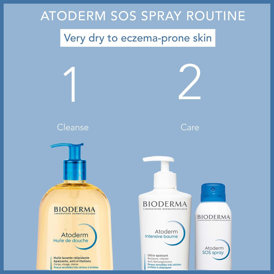 Bioderma Atoderm SOS Spray - Anti-Itching & Ultra Soothing Body Spray Protects & Soothes Very Dry, Irritated & Eczema Prone Skin for Immediate Relief, 200ml