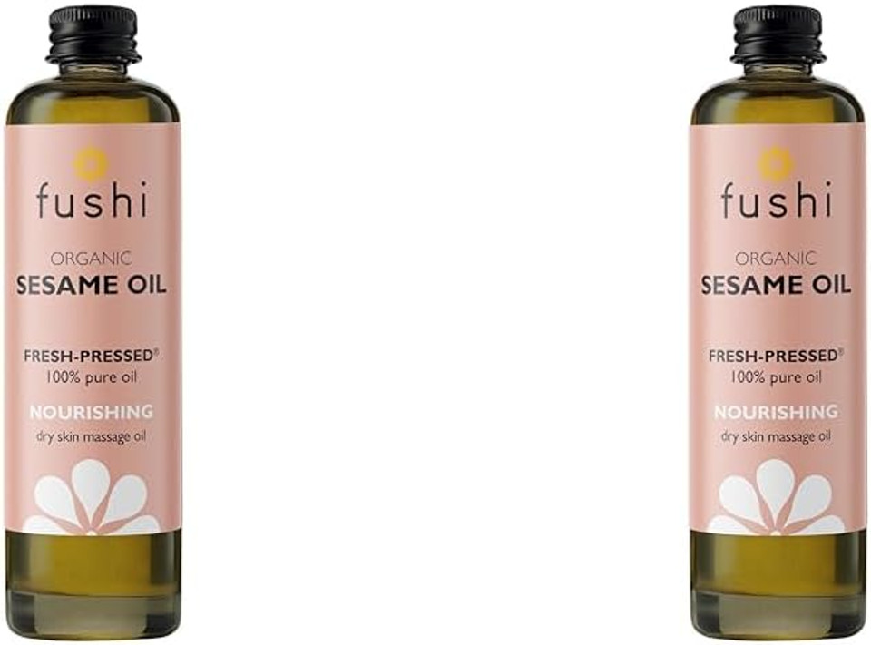 Fushi Organic Sesame Oil 100ml | Virgin & Fresh-Pressed |Rich in Vitamin E, B & Complex Minerals | Best for Scars, Dry Skin & Fine Lines | Ethical & Vegan | Manufactured in the UK (Pack of 2)