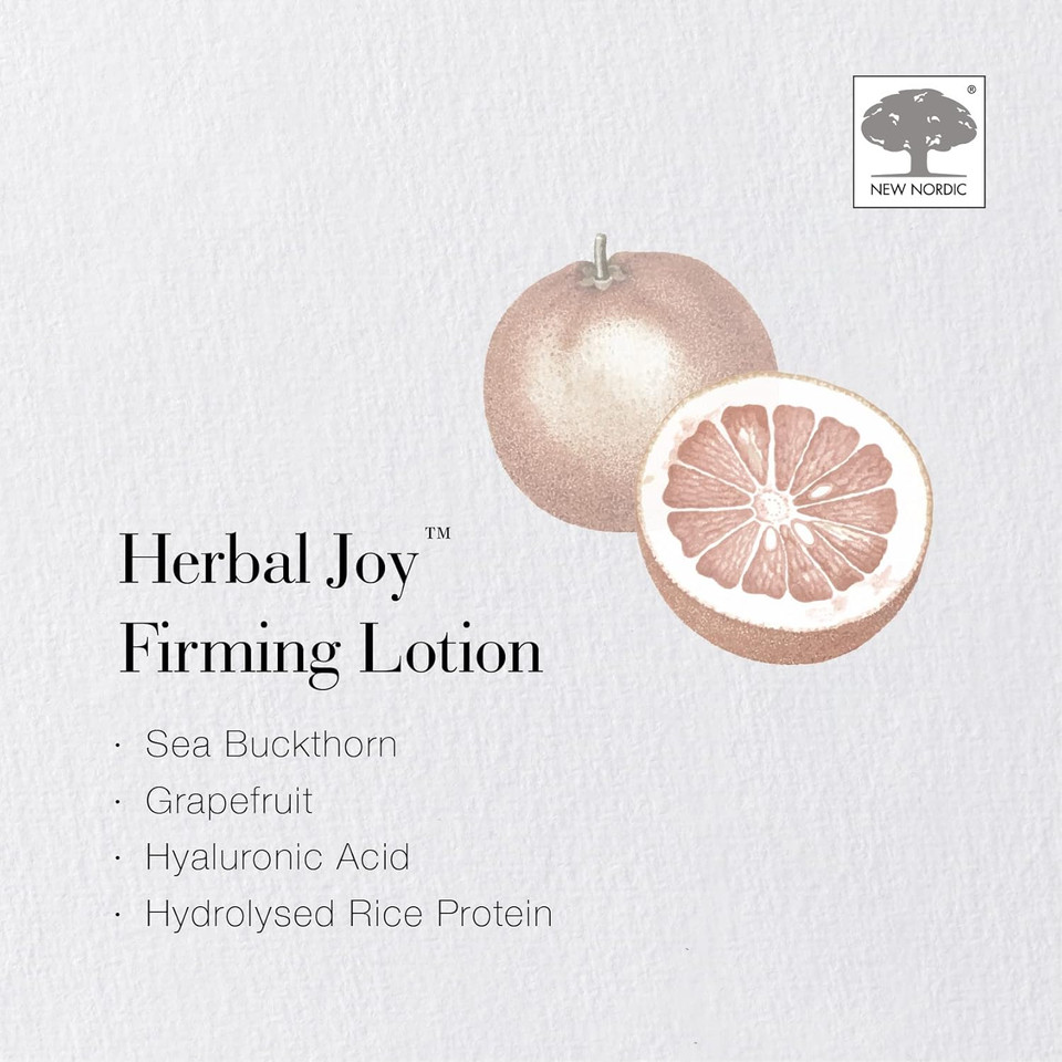 New Nordic Herbal Joy Firming Body Lotion with Shea Butter for Hydrated Skin, Smoothing, Firming, & Nourishing Formula for a Youthful Glow, 250ml