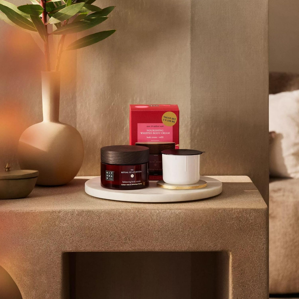 RITUALS Body Cream + Refill The Ritual of Ayurveda Gift Set - Moisturising Body Cream with Indian Rose and Sweet Almond Oil - Nourishing Properties, 220ml + 220ml RITUALS Body Cream + Refill The Ritual of Ayurveda Gift Set - Moisturising Body Cream with Indian Rose and Sweet Almond Oil - Nourishing Properties, 220ml + 220ml
