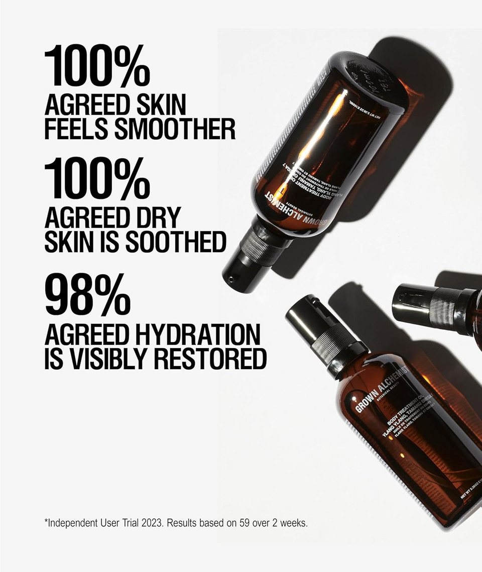 Grown Alchemist Restorative Body Oil - Ylang Ylang & Tamanu - Organic Formula with Antioxidants, Hydrating, Nourishing, Skin Toning and Firming Stretch Mark Oil - Scented Body Oils for Skin - 100 ml