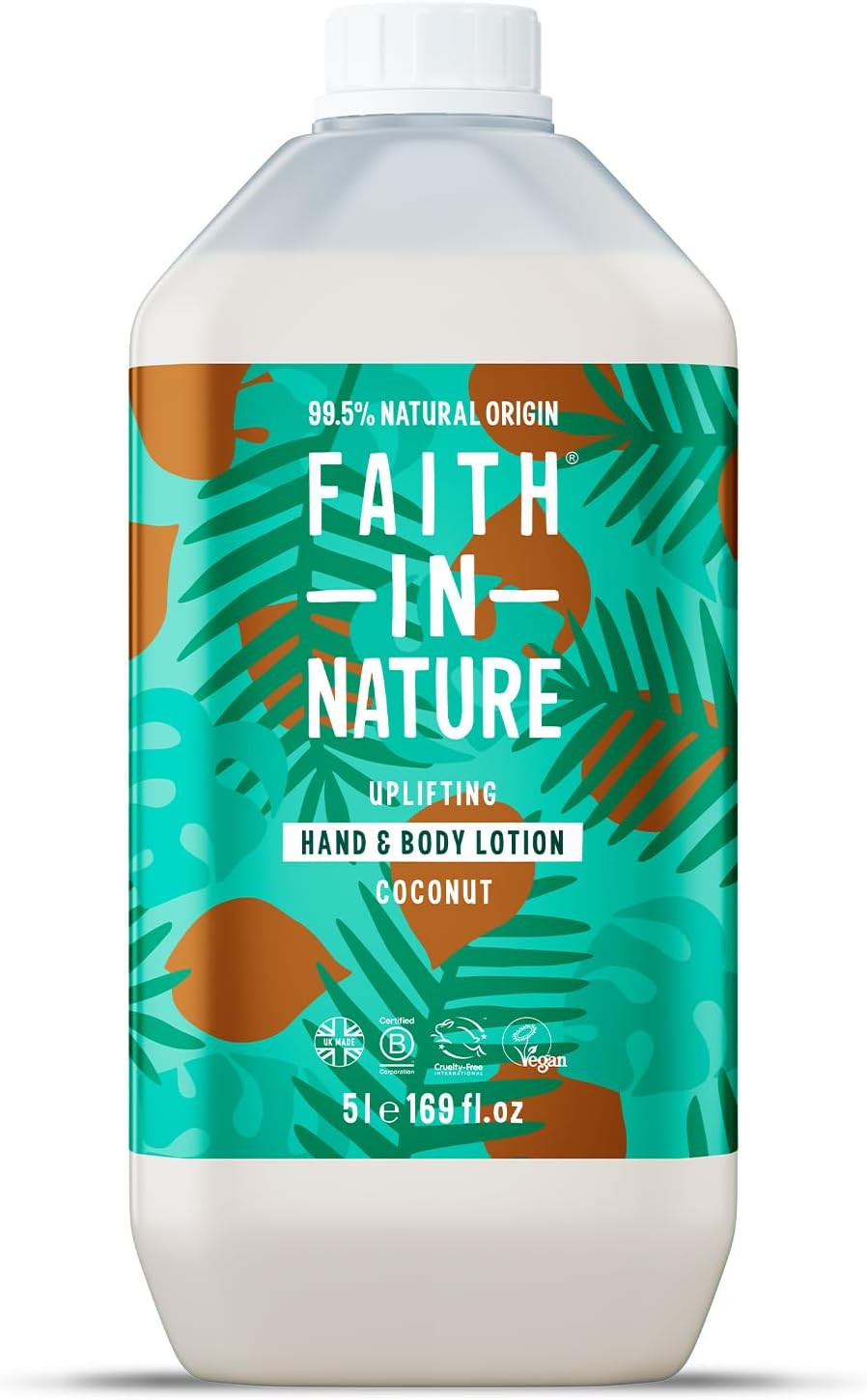 Faith In Nature Natural Lavender & Geranium Hand & Body Lotion, Relaxing, Vegan & Cruelty Free, No SLS or Parabens, 5L Refill Pack