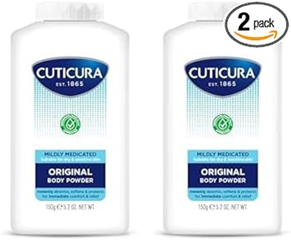 CUTICURA Mildly Medicated Talcum Body Powder 150g, Packaging May Vary, Many Uses Personal Hygiene, Prevent Smudging After Self-Tanning & Facial Makeup CUTICURA Mildly Medicated Talcum Body Powder 150g, Packaging May Vary, Many Uses Personal Hygiene, Prevent Smudging After Self-Tanning & Facial Makeup