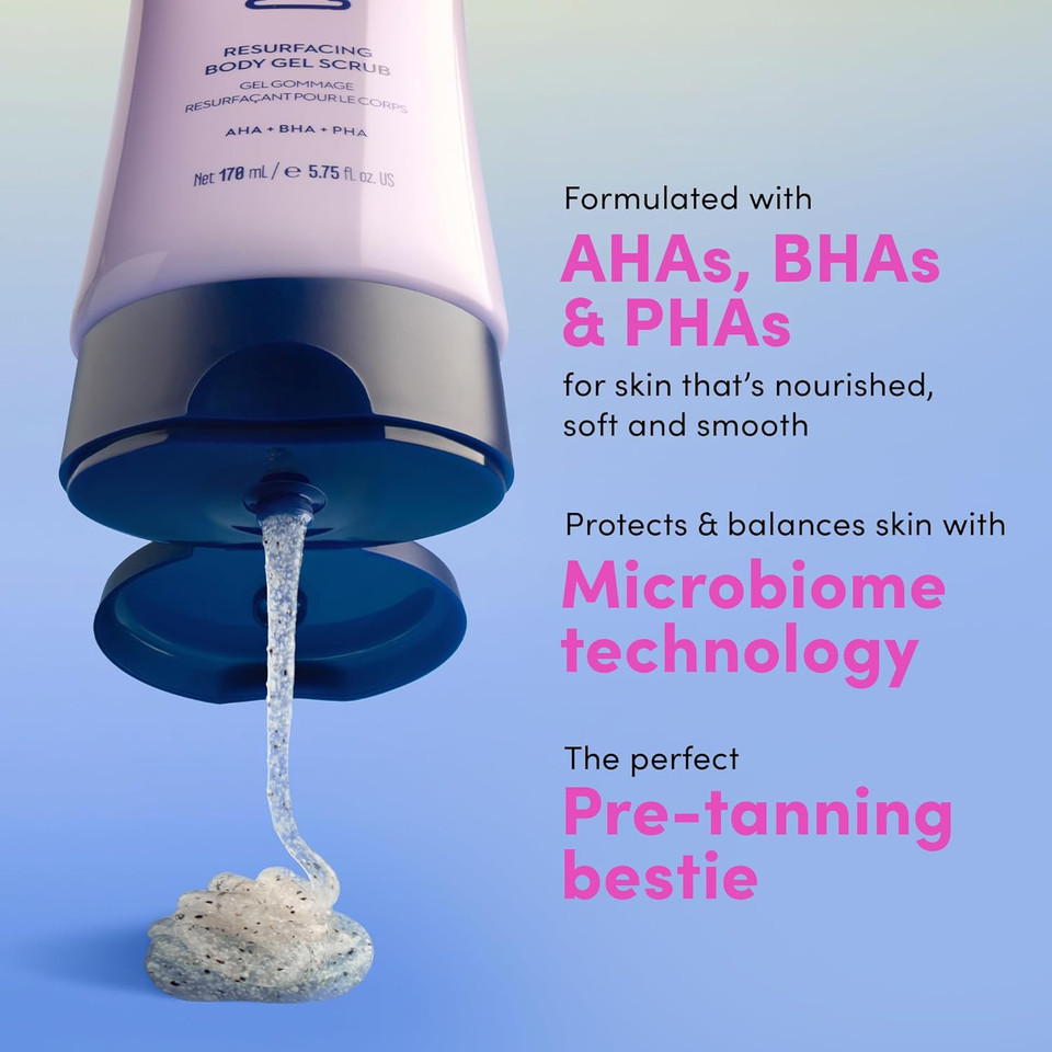 Coco & Eve Resurfacing Body Gel Scrub - Exfoliating Scrub with AHA, BHA for Smoothing, Brightening and Pre-Tan Prep. Improves Dry, Textured Skin, Uneven Tone. Suitable for Sensitive Skin. (170 ml)