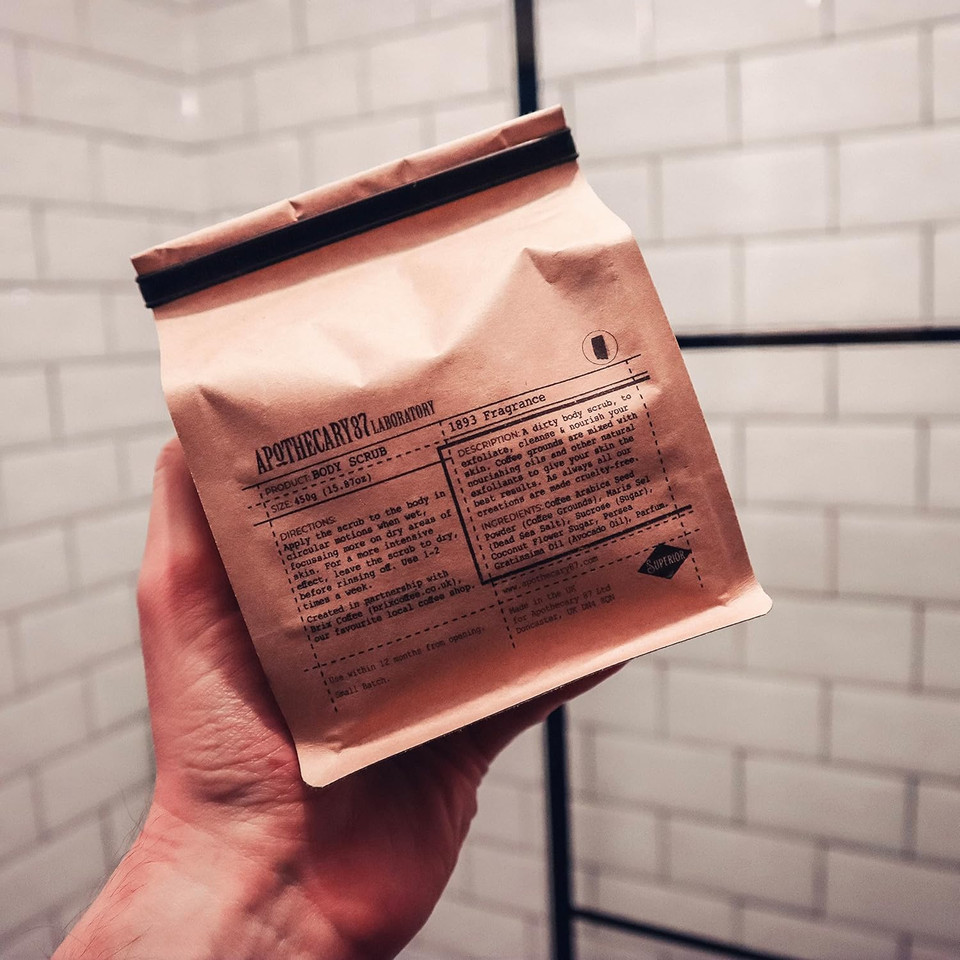 Apothecary 87 Body Scrub | Premium Formulation With Coffee Grounds, Dead Sea Salt & Coconut Flower Sugar | Exfoliating Body & Face Scrub | 150g