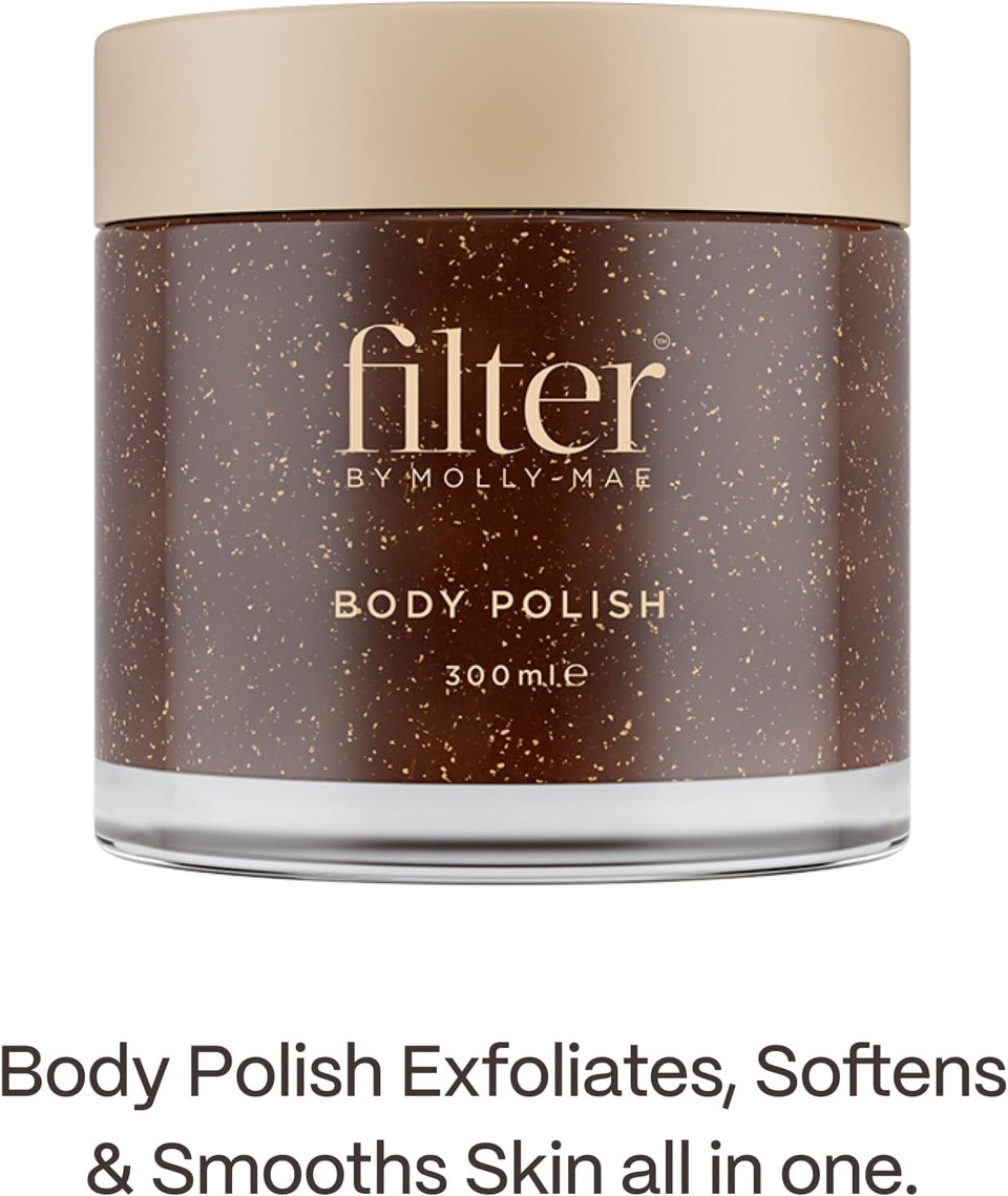 Filter by Molly-Mae Body Polish | Intensely Moisturising Full Body Scrub | Apricot Kernel Oil | Anti-Inflammatory | Smooths Skin Perfect Pre Tan Preparation | Vitamin A & Shea Butter | Antioxidant