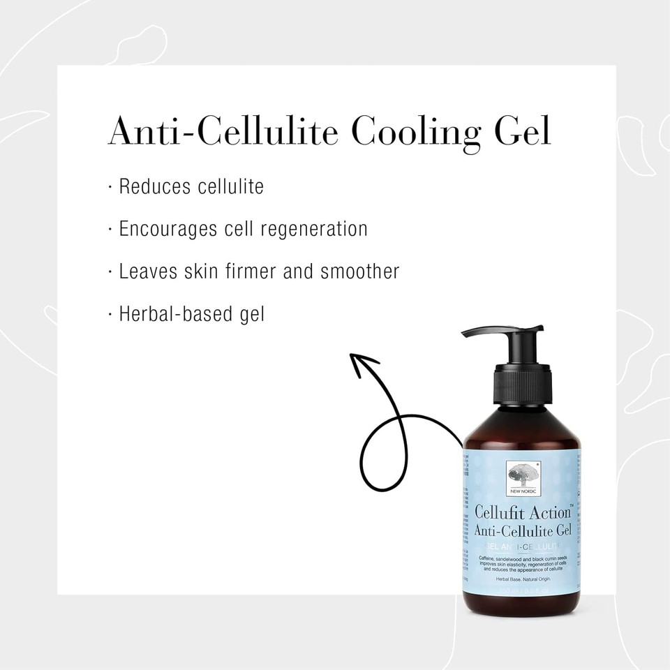 New Nordic Cellufit Action Anti-Cellulite Gel - Reduce Cellulite Appearance & Enhance Skin Elasticity & Smoothness - 250ml
