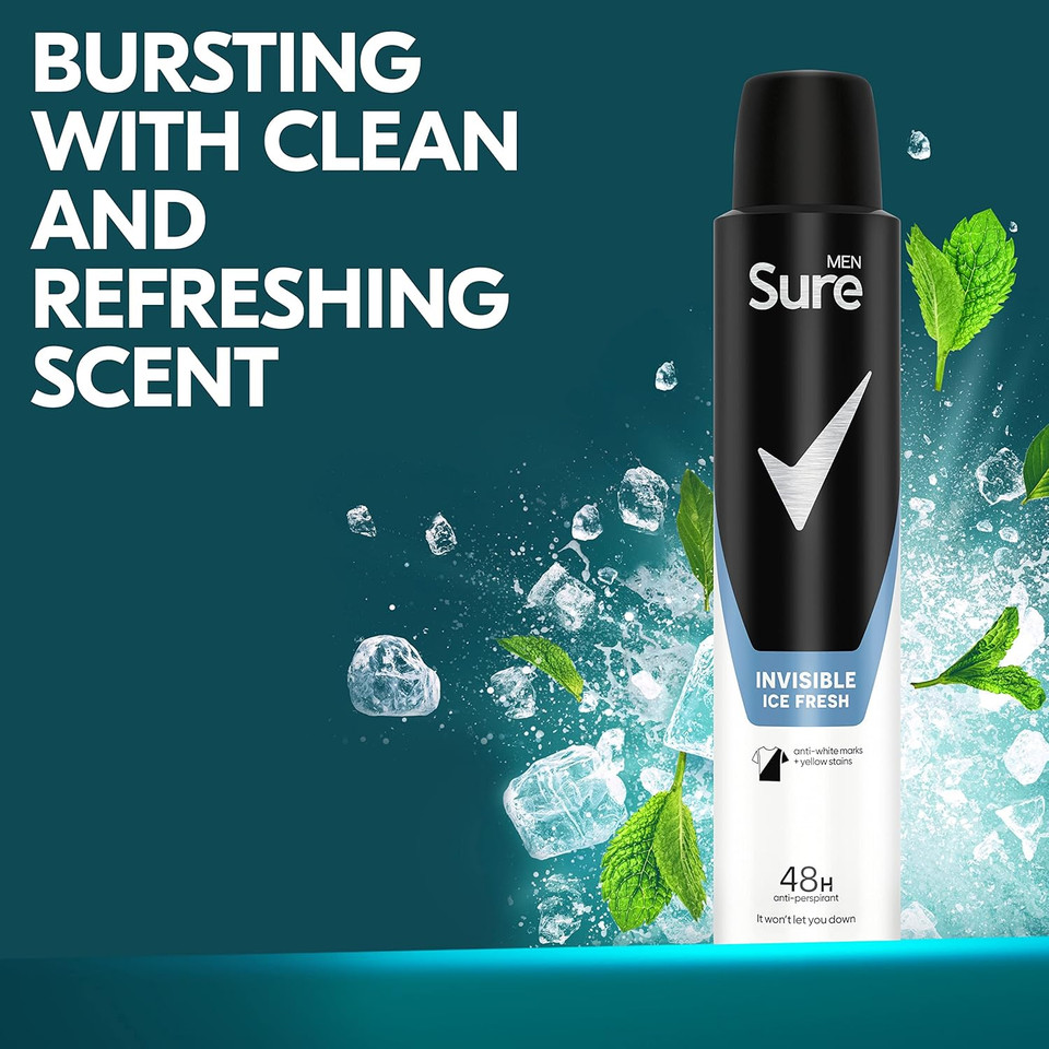 Sure Men Invisible Ice Fresh Anti-Perspirant Aerosol 200ml