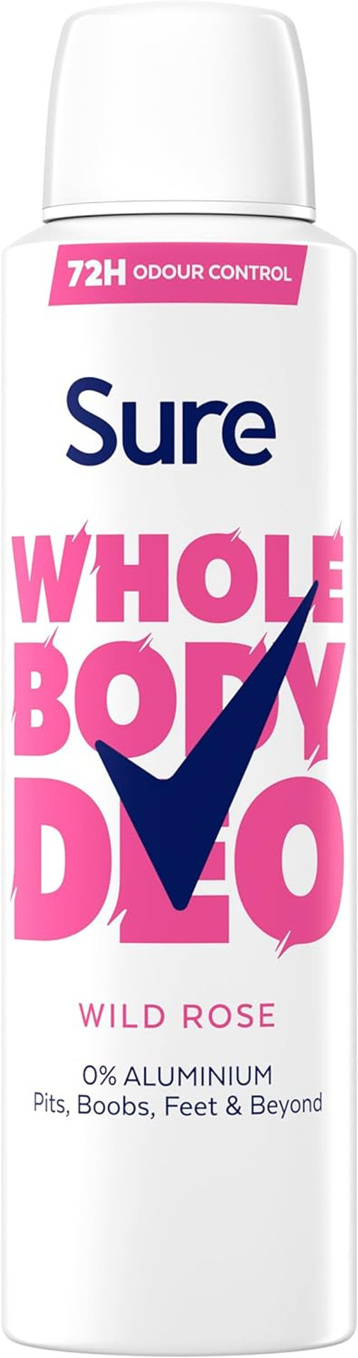 Sure Wild Rose Whole Body Deodorant Women's Deodorant Spray with a fresh & floral fragrance for 72 hour odour control 150 ml