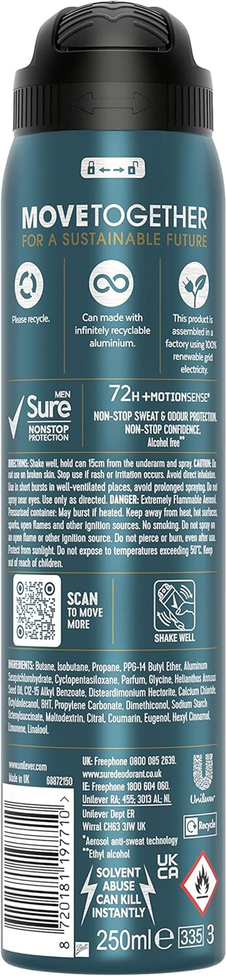 Sure Sport Cool Anti-perspirant 72h Protection, 250ml