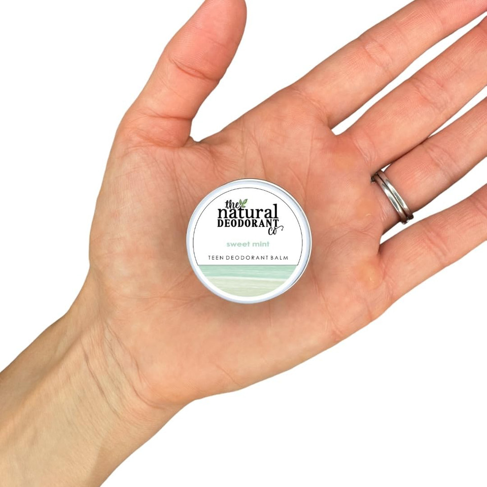 The Natural Deodorant Co. Mini/Sample Size 10g, Sweet Mint Teen Deo Balm, Lasts 10 Days, All Day Protection