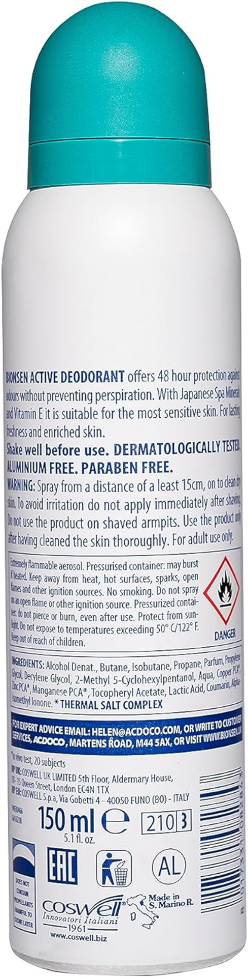 BIONSEN MINERAL ACTIVE SPRAY 150ml (Pack of 2)