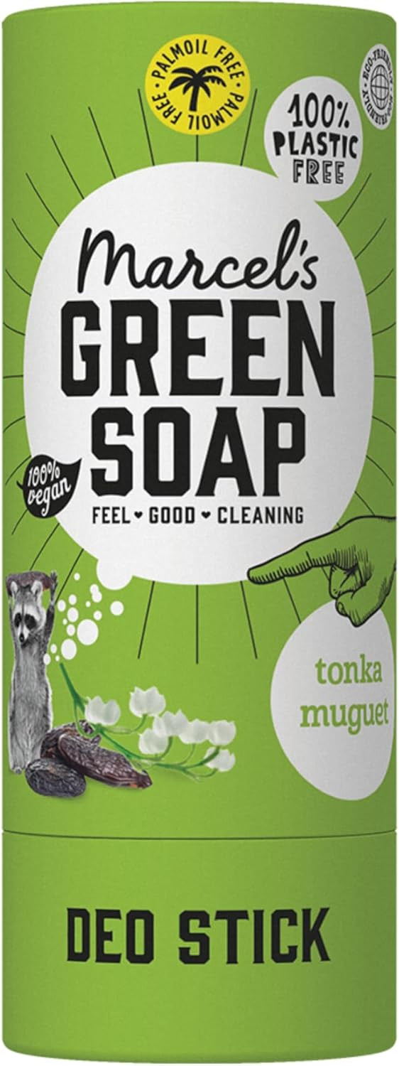 Marcel's Green Soap - Deodorant Stick Tonka & Muguet - Antiperspirant without aluminum or alcohol - Eco friendly - Vegan - 97% Biodegradable - 40 G