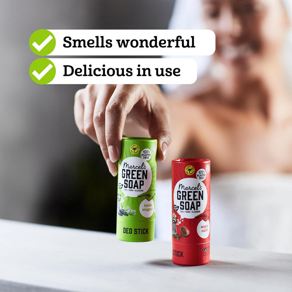 Marcel's Green Soap - Deodorant Stick Tonka & Muguet - Antiperspirant without aluminum or alcohol - Eco friendly - Vegan - 97% Biodegradable - 40 G