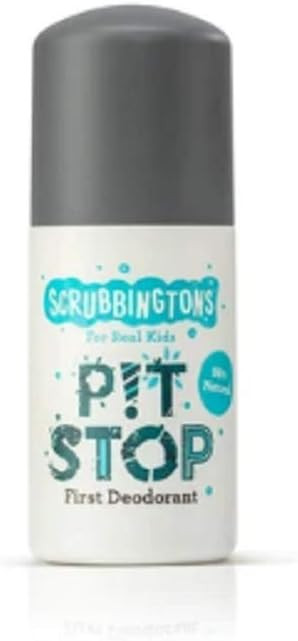 Scrubbingtons Pit Stop Childrens Natural First Deodorant, for Boys and Girls, Aluminium and Alcohol Free, Suitable for Sensitive Skin 1 x 50ml