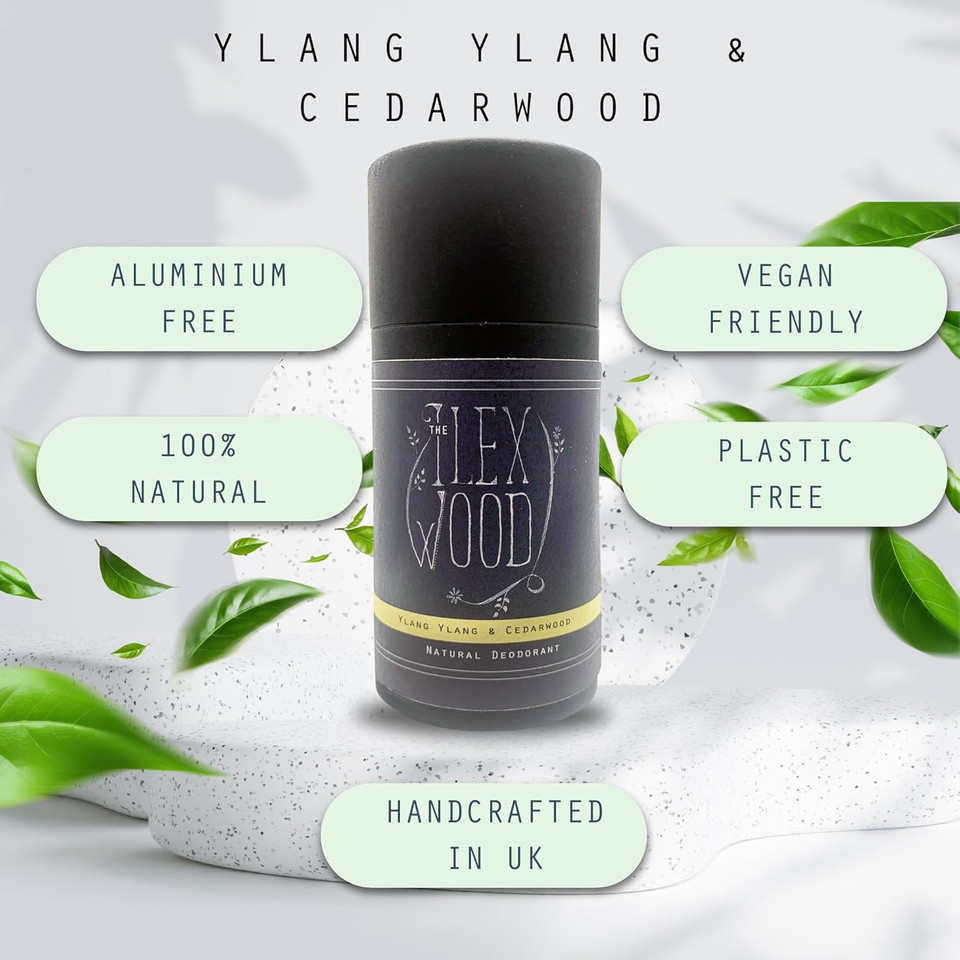 The Ilex Wood - Lavender and Lemon Natural Deodorant - 70ml. Natural Deo in Eco Friendly Cardboard Tube, Vegan, no Plastic, no Alcohol, no Toxins, no Aluminium Salts & Cruelty Free for Women & Men
