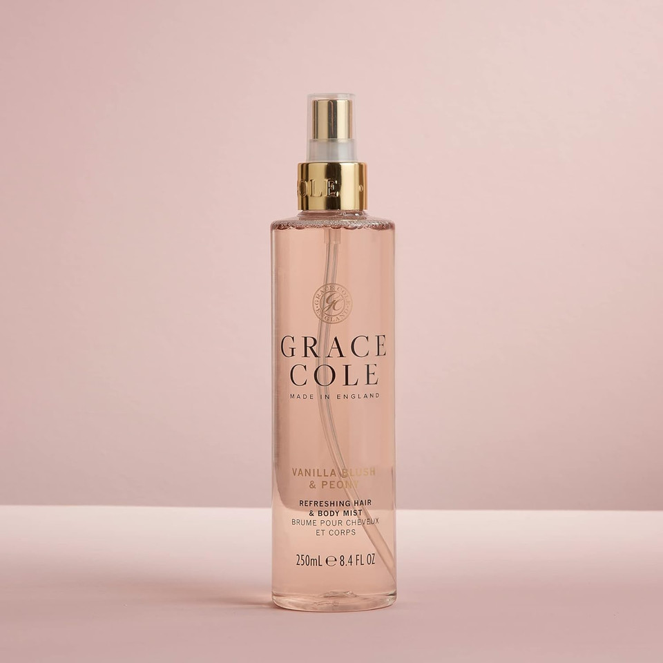 Grace Cole Body Spray 250ml - Ginger Lily & Mandarin Fragrance - Womens Hair & Body Mist - Refreshing, Moisturising Spray With Essential Oils - Vegan - Made In England