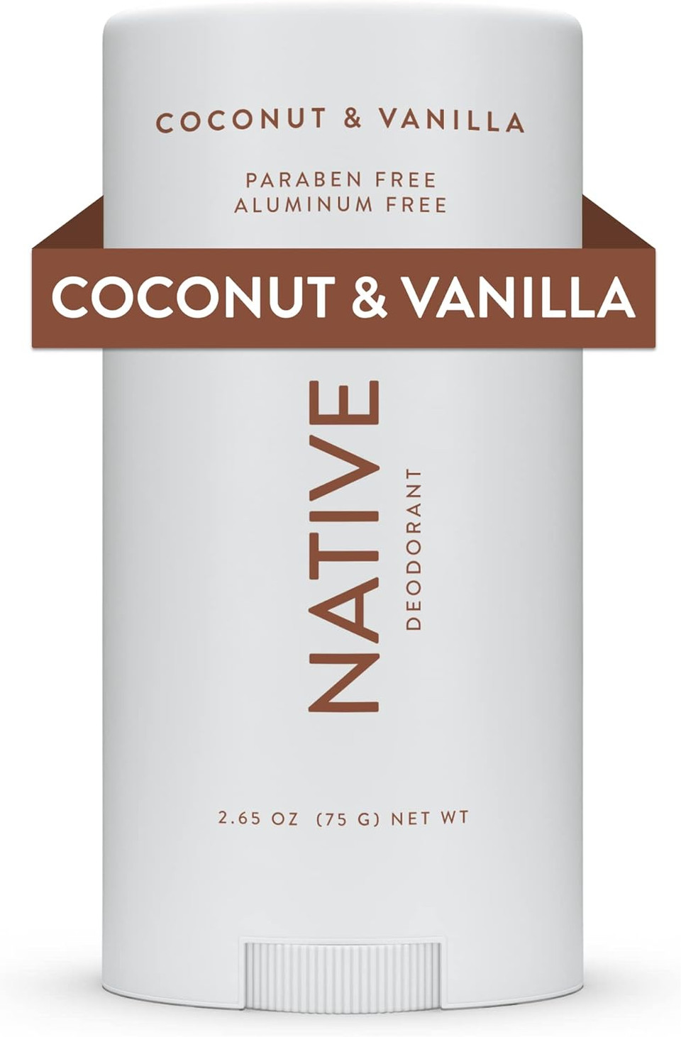 Native Deodorant Womens & Men  Alcohol & Aluminium Free - Coconut & Vanilla Scent - Naturally Derived with Shea Butter, Coconut Oil & Baking Soda - 72 Hour Odor Control (75ml)
