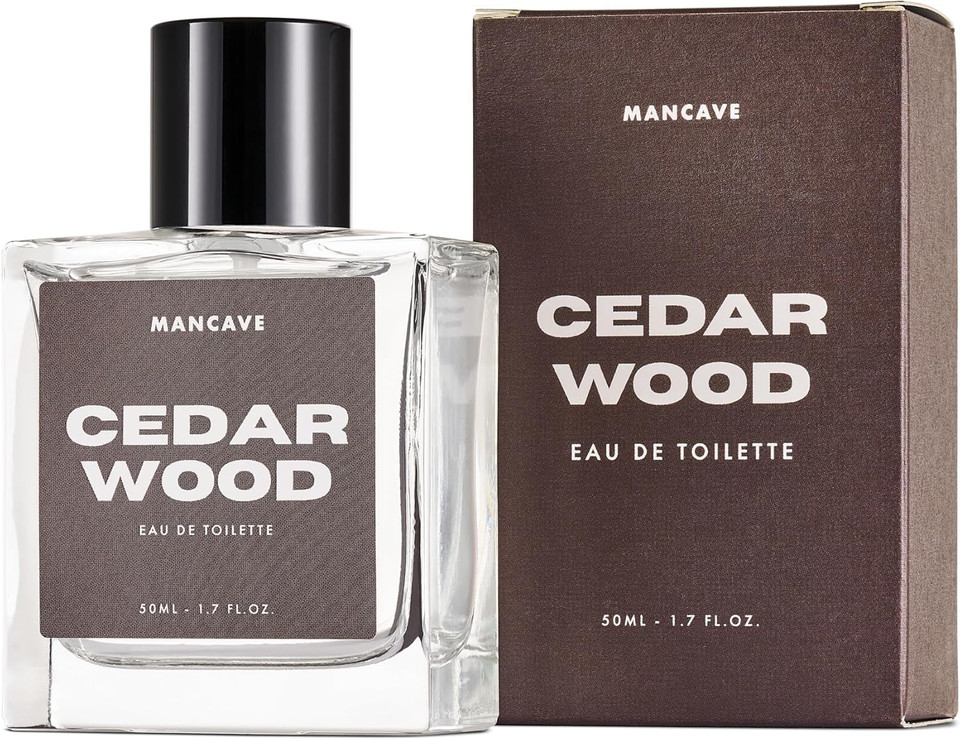 ManCave Cedarwood Fragrance Spray, Eau De Toilette for Men, 50ml, Woody Mens Perfume with Pine & Rosemary, Aftershave Gift for Him, UK Formulated EDT Fragrance